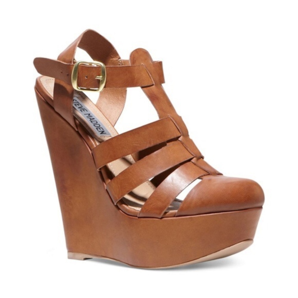 Steve Madden brown leather wedges